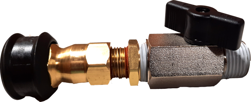 1/2" Quarter turn valve with a 3/8" Female Quick Disconnect