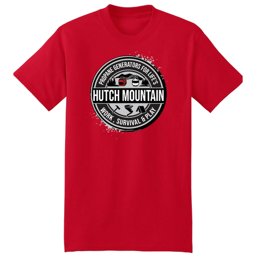 Hutch Mountain Genuine T-Shirt (Red, Large Logo)