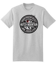 Hutch Mountain Short Sleeve T-Shirt (Grey, Large Logo) Front